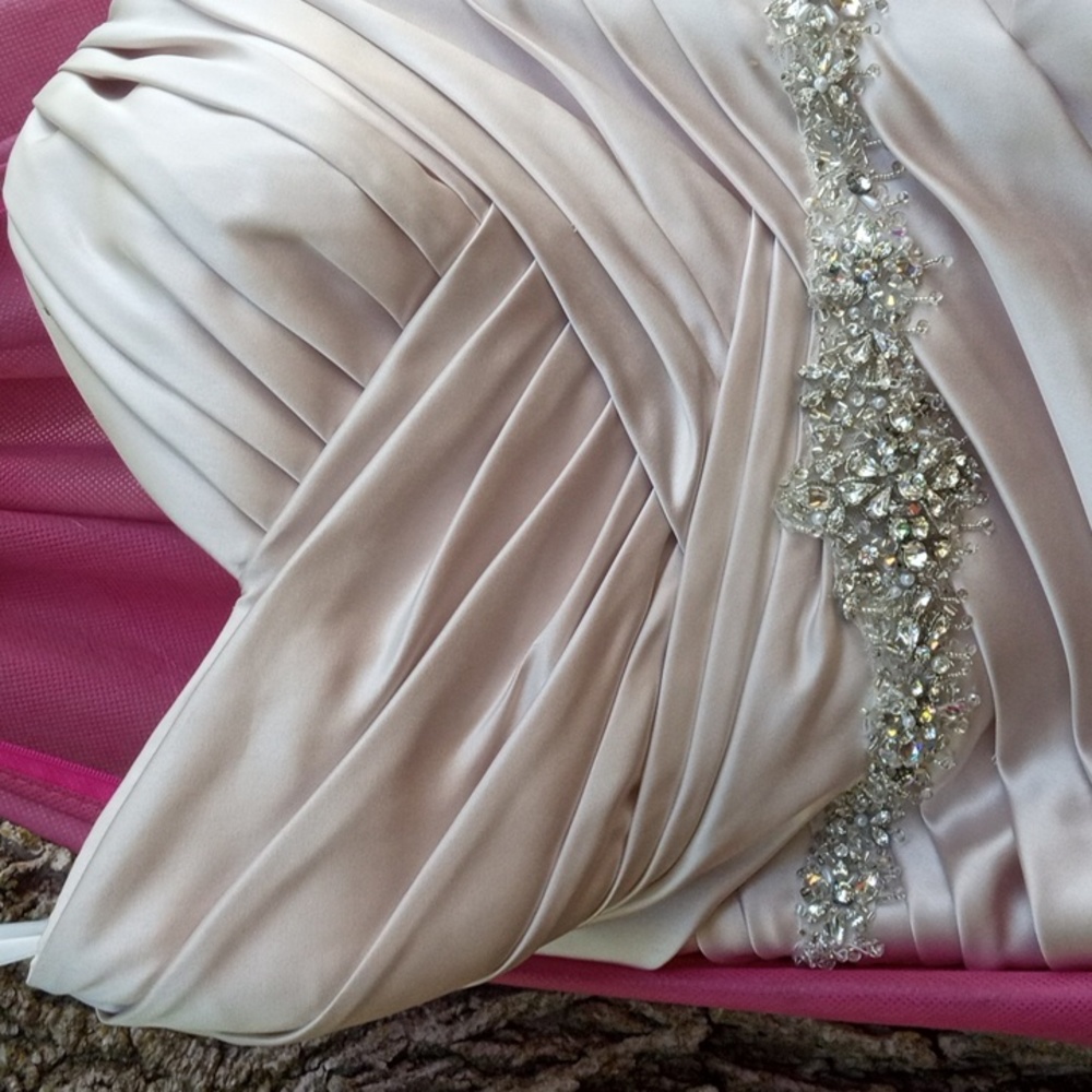 Impression Bridal blush pink wedding dress